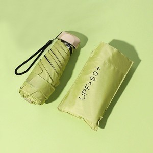 Parapluie pliant mini 5 sections, anti-UV UPF50+, avec revêtement noir, pour soleil et pluie, en pongee 190T, armature métallique, idéal souvenir de festival, prix usine - Product Image 1