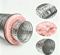 QIAN JING UL181 6 pouces * Longueur personnalisable Tuyau d'air mural industriel isolé et flexible en aluminium et fibre de verre pour usage en salle de sport