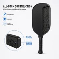 Raquette de pickleball de compétition à forme allongée, avec protection de la face de la raquette, corps large injecté de mousse, technologie thermoformée