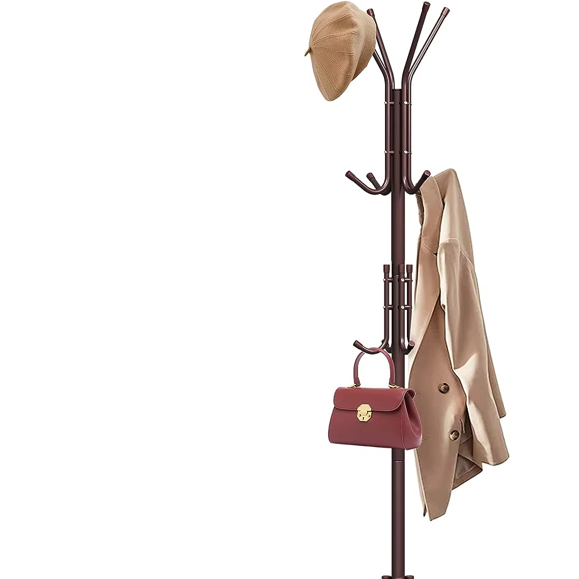 Exceptional Powder-coated Metal Coat Rack with 12 Hooks Offers Efficient Storage for Living Rooms Bedrooms and Foyers