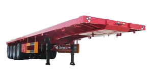 Fabricant professionnel Vente de remorque de camion à plat en acier Q345B à 3 essieux Semi-rails à plateau pour le transport de marchandises par conteneurs - Product Image 3