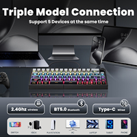 Teclado Mecánico Zornher ST68 Negro Polar Day Split, Diseño de 68 Teclas, Inalámbrico, Retroiluminación RGB Programable, para Juegos