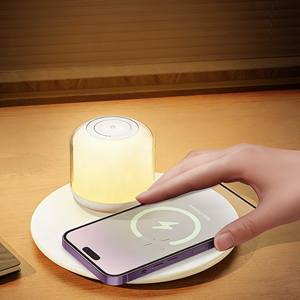 RECCI RLS-L17 Chargeur sans fil 2-en-1 avec haut-parleur Bluetooth et lumière d'ambiance à commande tactile - Product Image 4