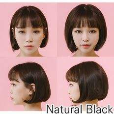 Parrucca Ponga dei capelli dei parassiti del reparto donna Bulom nero naturale realizzato con capelli umani - Product Image 1