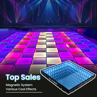 Dalles de sol LED magnétiques sans fil à effet miroir infini 3D pour la décoration de mariages, de fêtes et de scènes