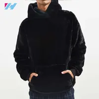 plain plus size men's hoodies & sweatshirts Winter Fashion Black Sherpa Fleece Pullover Hoodies