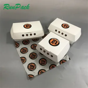 Recycelbare Papp tasche Burger und Pommes Verpackung mit Logo zum Mitnehmen Papier box neues Design Burger Box Fast Food Burger Paket