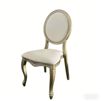 Chaise de restaurant empilable de luxe moderne en métal avec rembourrage doux pour événements et mariages