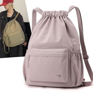 Wholesale Custom 600D Polyester <b>Drawstring</b> <b>Backpack</b> Fashionable Waterproof Sports Gym Sack with Side Pocket for Men and Women - Product Image 4