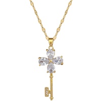 Collier porte-bonheur en or 18 carats plaqué or, bijoux haut de gamme, charme féminin, chaîne de clavicule, pendentif, cadeau de mariage de festival