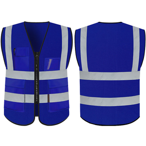 เสื้อกั๊กนิรภัยสะท้อนแสง LED ความสว่างสูง ANSI Class 2 สำหรับงานก่อสร้าง มีกระเป๋า ผลิตจากโพลีเอสเตอร์ รับสกรีนโลโก้ - Product Image 1