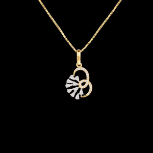 Collar con Colgante de Diamante Cultivado en Laboratorio, Diseño Abstracto, Oro Amarillo de 14 Quilates, Corte Brillante, Joyería Moderna de Lujo para Mujer, Ideal para Bodas - Product Image 3