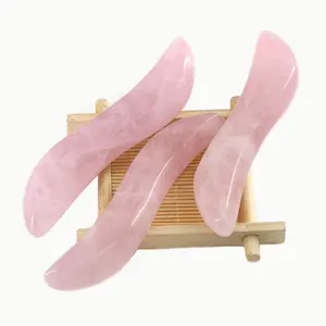 Высококачественная миниатюрная изогнутая Хрустальная палочка из розового кварца Yoni палочки для соскабливания массажной палочки для красоты и женщин