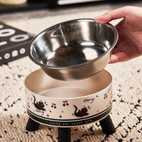 Bols à nourriture chat chien acier inoxydable surélevé accessoires pour animaux bols mangeur en gros produits pour chiens
