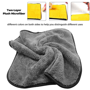 Serviette de <span class=keywords><strong>lavage</strong></span> auto en microfibre corail super épaisse 800 g/m², <span class=keywords><strong>sans</strong></span> peluches, anti-rayures, pour séchage rapide, emballage personnalisé, fournitures en gros - Product Image 3