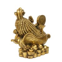 Sculpture décorative en cuivre, symbole renard, grand maïs de la récolte, pour la maison, attirant la prospérité, cadeau d'anniversaire, style chinois
