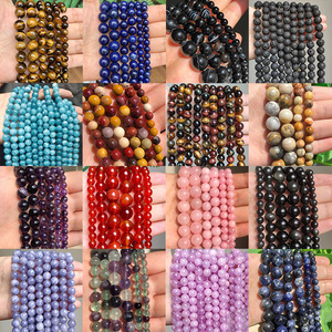 卸売 高品質 4/6/8/10/12mm 天然丸玉ビーズ ジュエリー ブレスレット ネックレス製作用 - Product Image 5