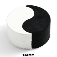 Boîte à bague en velours avec logo personnalisé, Yin Yang noir et blanc, pour couple, mariage, fiançailles, emballage de bijoux de luxe, cadeau unique, élégant et haut de gamme
