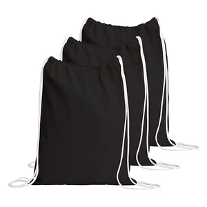 Custom Printed Logo Durable Cotton Canvas Sports Drawstring <b>Backpack</b> Bags for Education <b>Training</b> and Promotional Gifts - Product Image 5