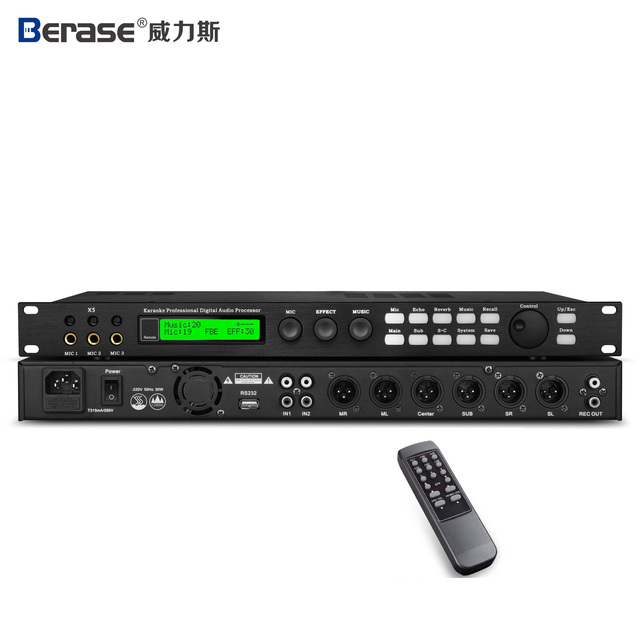 Professional Audio Karaoke System with Digital Effects Equalizer Sound Effector Featuring DSP Processor Video & Lighting
