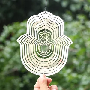3d Steel Sheet Irregularly Hollowed-out Devil's Eye Rotating Wind Chime Accessories Outdoor Garden Hanging Small Ornaments
