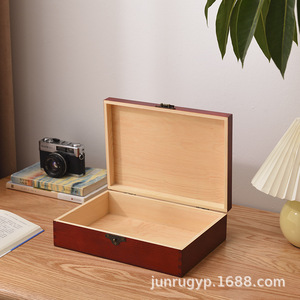 กล่องเก็บของไม้รูปทรงสี่เหลี่ยมผืนผ้าลายโคลเวอร์นำโชค สูง 8 ซม. พร้อมฝาปิด สำหรับเก็บเครื่องประดับและจัดระเบียบบนโต๊ะ - Product Image 4