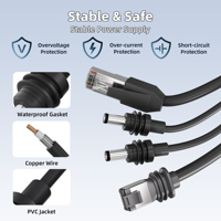 Cable de Extensión de Alimentación y Ethernet a Prueba de Agua de 5 Metros para Starlink Mini, Cable de Red RJ45 con Adaptador de CC a Tipo C para Vehículo