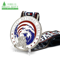 Médailles et plaques de trophées en émail doux Médaille d'aigle en métal nickelé personnalisé avec logo en relief