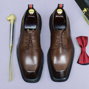 Elegant Derby Dress <b>Shoes</b> Men Handmade Brogue Design Genuine Cowhide Leather Light <b>Soft</b> Business Suit <b>Shoes</b> - Product Image 5