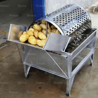 Machine à laver le manioc multifonctionnelle motorisée en acier inoxydable, machine de nettoyage rotative pour pommes de terre, 30-40 kg/lot, 220V, légumes