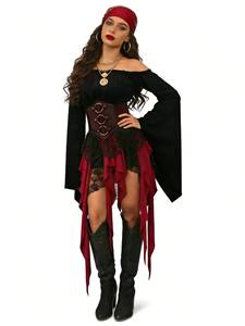 Medieval Vintage <b>Women's</b> <b>Shirt</b> Dropshipping Role Play Costume Halloween Stage Outfit <b>Pirate</b> King Style - Product Image 3