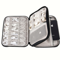 Sac de rangement multifonctionnel pour câble de données numérique Sac de rangement pour le voyage électronique Kit technique essentiel Accessoires Sac de rangement pour le voyage