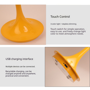 Modern Cordless ABS Wireless Flower Bud <b>Light</b> <b>Touch</b> Control Three Color Dimming Battery Powered Adjustable Small Waist Bedrooms - Product Image 6