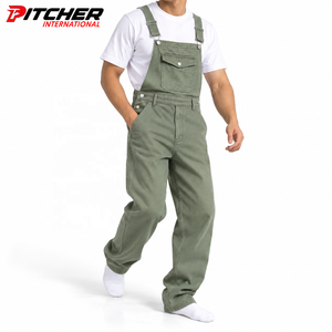 Salopettes en jean gris pour hommes en gros, bretelles réglables, vêtements de travail en denim pour détaillants, marque privée, approvisionnement B2B - Product Image 4