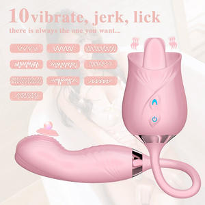 LOVE.Rose Jouet sexuel vibrant en forme de langue pour stimulation orale, du point G, du clitoris et des mamelons, pour femme, vibrateur à poussée portable - Product Image 5