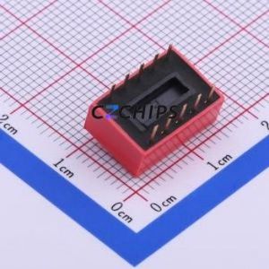DS-05RP DIP Switch Through hole Component (THT) Switch Flat Toggle, Raised Type Single Pole Single Throw 5 2.54mm - Product Image 2