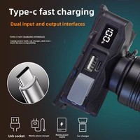 Xinyin Lampu Kepala Cahaya Kuat Laser Putih Zoom Teleskopik Layar Elektronik Digital Output USB IP65 Paduan Aluminium