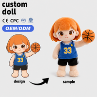 Peluche personnalisée OEM ODM, design 2D, jouet en peluche souple pour fille, joueur de basket, certifiée CE CPC, cadeau promotionnel