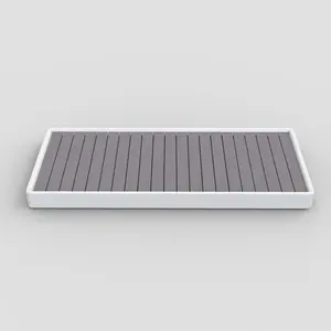 Bandeja de drenaje antideslizante de madera y plástico para exteriores, para bañera de inmersión en frío, ducha y pedales, resistente al agua - Product Image 5