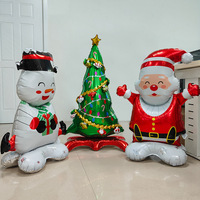Ballons de Noël en aluminium sur pied, décorations de fête du Nouvel An, Père Noël, Bonhomme de neige, Casse-noisette, Joyeux Noël