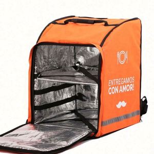 Mochila Aislante para Entrega de Pizza, Espuma de PE, Lámina de Aluminio, Lona de PVC 600D, 40x40x50cm, Negro/Colores Pantone, Personalizable, Grado Alimenticio - Product Image 5