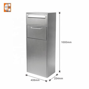 Hộp thư bưu kiện bằng thép không gỉ tùy chỉnh, lắp đặt trên sàn, hộp thư ngoài trời, hộp thư nhận hàng lớn có khóa chìa. - Product Image 2