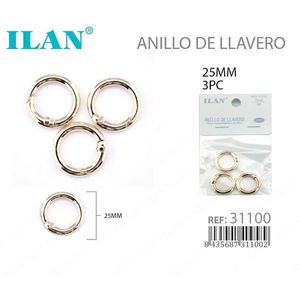 Portachiavi ILLAN Split da 25mm Placcato Oro per Accessori Portachiavi - Product Image 1
