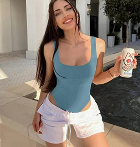 Combinaison moulante sans manches à col en U pour <span class=keywords><strong>femme</strong></span> 2025, De Barriga Para Mujer, string moulant, contrôle du ventre, <span class=keywords><strong>body</strong></span> <span class=keywords><strong>amincissant</strong></span> sans couture - Product Image 6