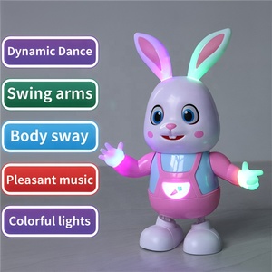 Jouet éducatif pour enfants avec logo personnalisé, lapins de dessin animé dansants et chantants, fonctionnant sur piles, avec musique et lumière, pour un cadeau de Pâques - Product Image 3