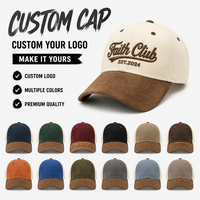 Casquette de baseball personnalisée avec logo, en daim marron, visière incurvée, broderie script, style Dad Hat, pour souvenirs et vente en gros
