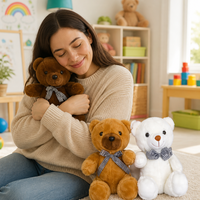 Ours en peluche avec écharpe en soie, rembourrage en coton PP, cadeau pour nouveau-né