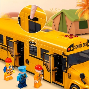 Montaje DIY 3D bloques de construcción acústica óptica inercia autobús escolar fricción coche de juguete niños música ligera tamaño grande coche eléctrico Juguetes - Product Image 3