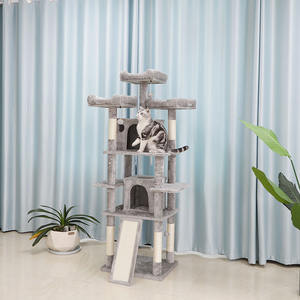 Grande torre da arrampicata in legno antigraffio moda fai da te Deluxe <span class=keywords><strong>Cat</strong></span> <span class=keywords><strong>Tree</strong></span> Tower Condo Play Pet Scratch Post Kitten Furniture - Product Image 4