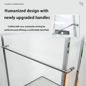 Puertas Corredizas de Ducha para Esquina de Baño, Estilo Hogareño, Marco de Acero Inoxidable, Vidrio Templado de Seguridad de 8 mm, Diseño Moderno de Forma Recta - Product Image 3